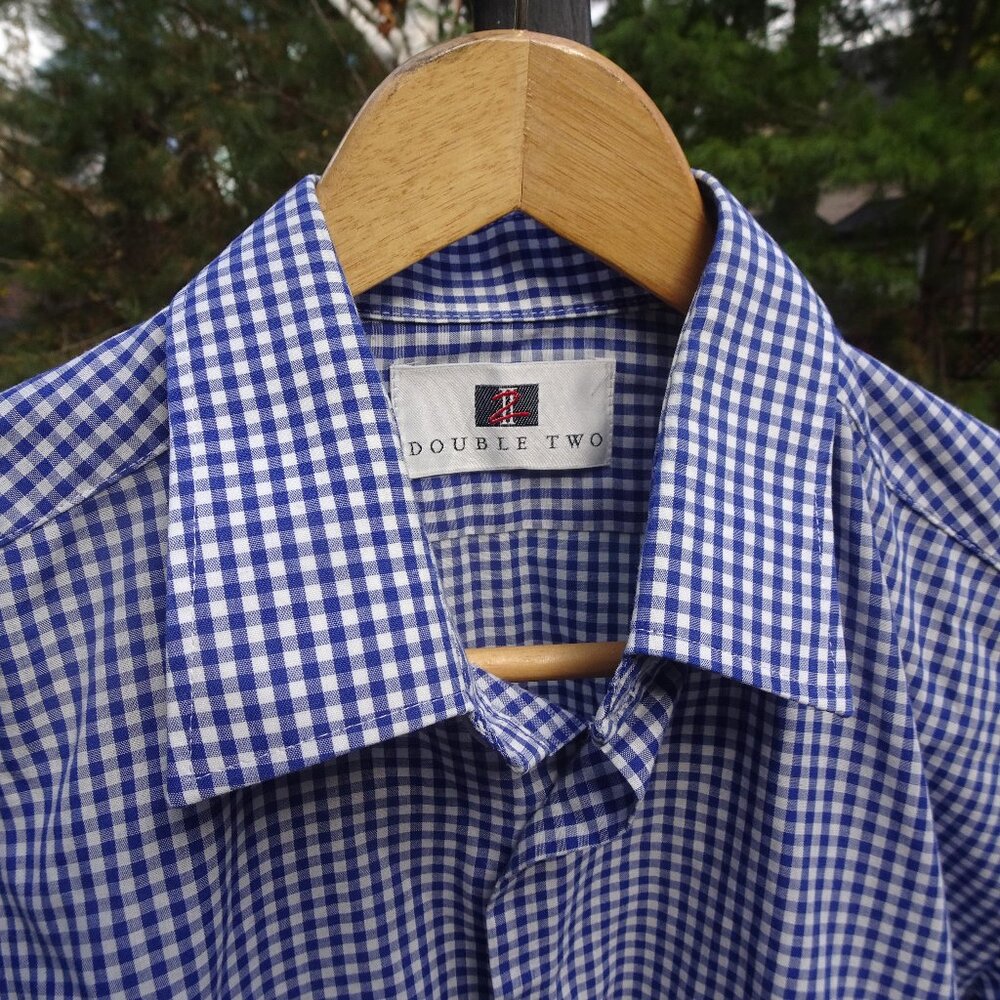 Made in England PTP 23" Wrinkle Free Double Two Check Shirt
